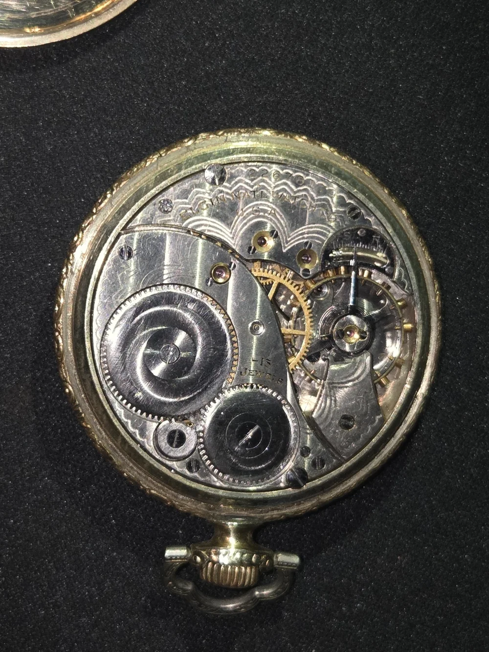 Elgin Men's Gold-Tone Pocket Watch with White Dial